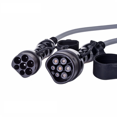 UL94V Electrical Outlet Plug Socket To Car Charger Converter Type 1 To Type 2 Charging Adapter