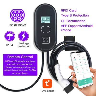 22kw EV Charger Cable Type 2 32a Charging Under Garage Door 32 Amp 16 Amp IP54
